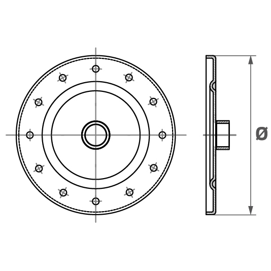 KIT PIASTRA 180 MM FORATA VETRIF FORO 13,5 MM